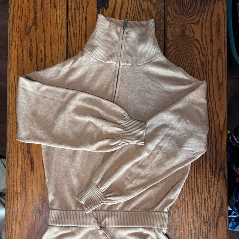 Spiritual Gangster Beige High-Neck Jumpsuit